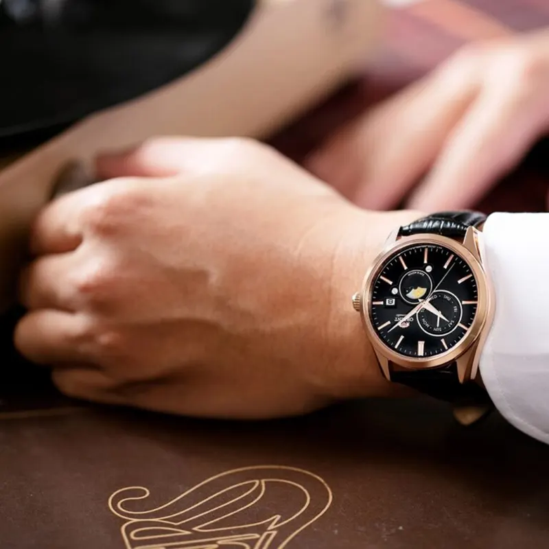 Orient Contemporary Sun and Moon Black Dial Men's Watch- RA-AK0309B